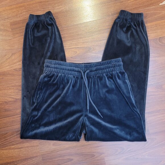 Avia Women's XS Black Velour Jogger Pants With Elastic Waist & Drawstring - Picture 7 of 9